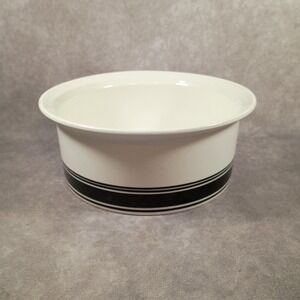 Arabia of Finland Faenza Serving Vegetable Bowl 7.25" x 3" Black Stripe Vintage